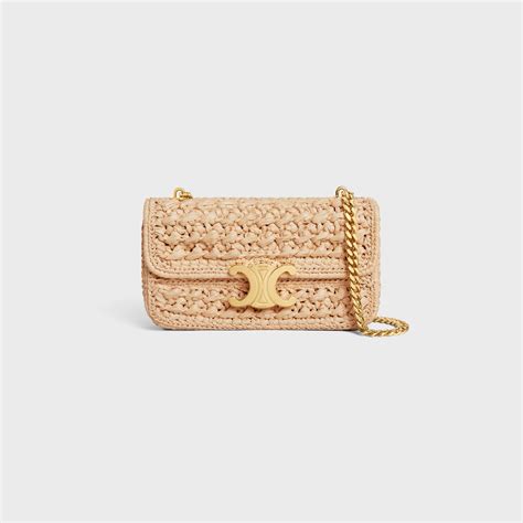 celine triomphe raffia|Celine mini triomphe bag.